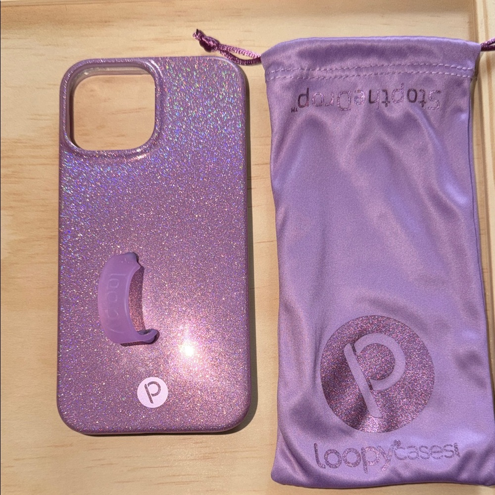 Purple sparkly iPhone 13 Promax Loopy Case